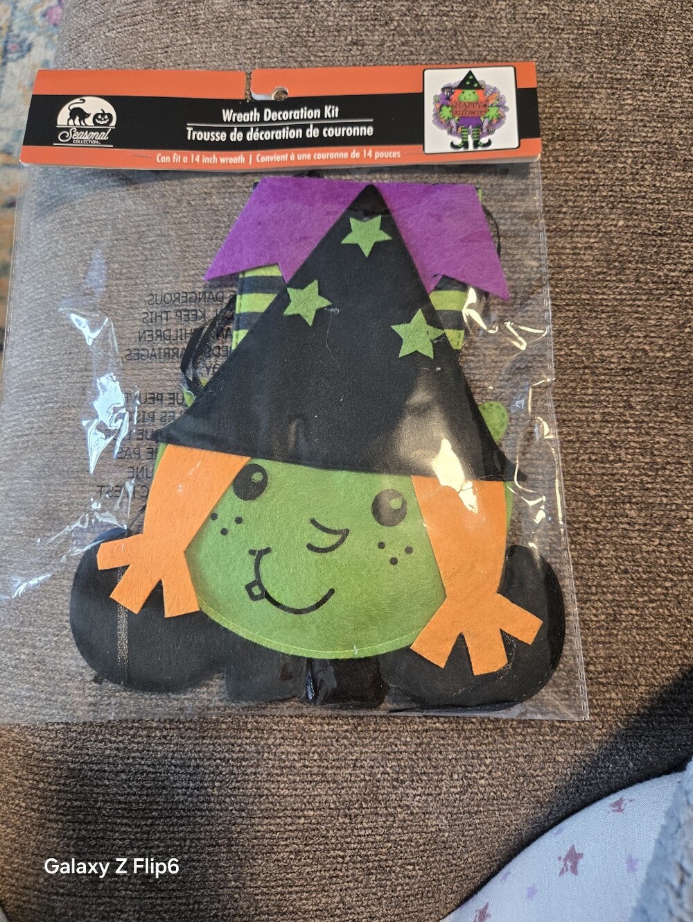 Seasonal Wreath Decoration Kit - Green & Purple Witch Accent
